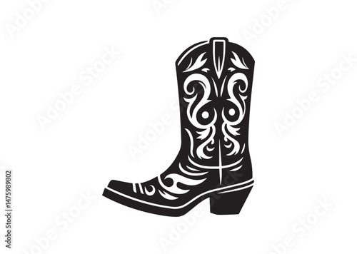 Cowboy Boot Silhouette Vector