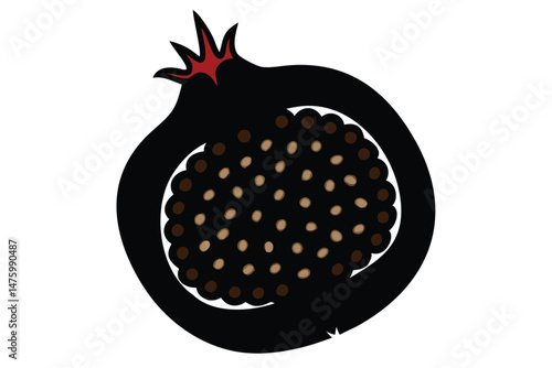 A ripe red strawberry, a sweet and juicy fruit, is an illustration set against a black background