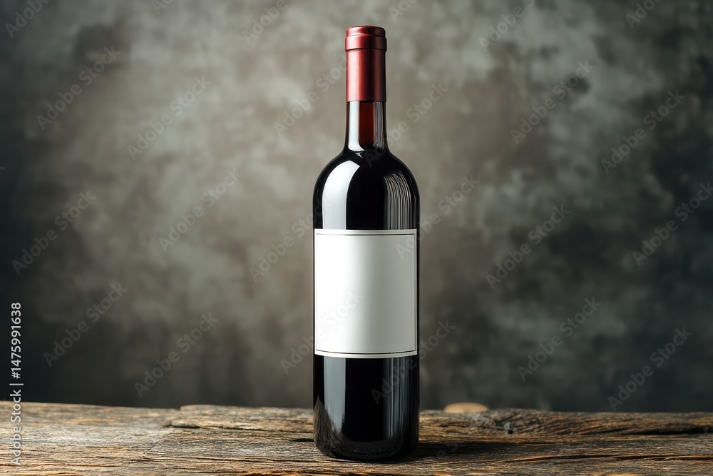 Fototapeta premium Wine bottle mockup featuring space for adding your custom label or logo design.