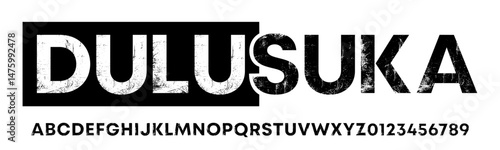 A Rustic Bold Alphabet with Unique and Modern Typeface on the White Background,Grunge Typeface, Vector Illustration