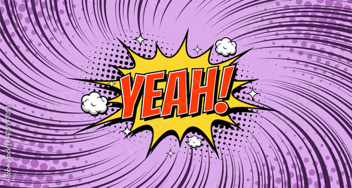 Yeah Wording Sound Effect for Comic Speech Bubble