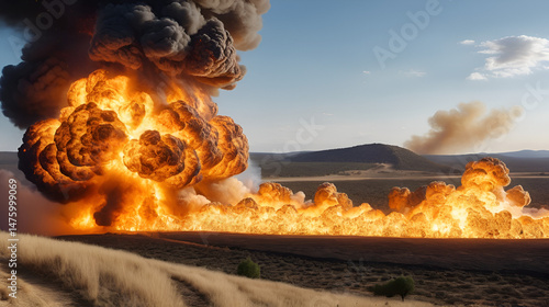 massive explosion and a napalm fueled fire wall.
