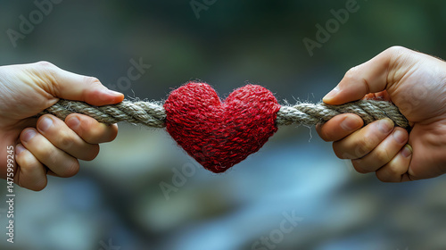 Tug-of-War for Love A Heart-Shaped Struggle