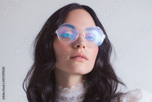 Wallpaper Mural Woman wearing unique iridescent spectacles. Torontodigital.ca