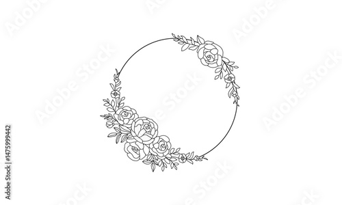 Hand Drawn Flower Wreath Vector