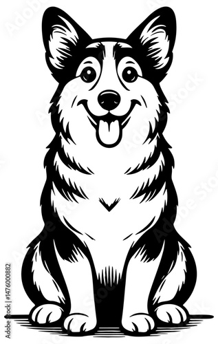 Welsh Corgi Dog Illustration.