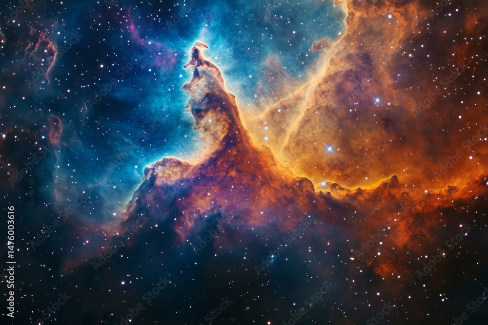Fototapeta premium Cosmic nebula tapestry of swirling gas and stardust