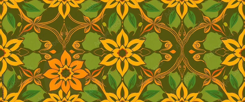 Intricate Indian floral pattern with intersecting lines; vector illustration, seamless repeat , art, seamless Intricate Indian floral pattern with intersecting lines; vector illustration, seamless repeat , art, seamless