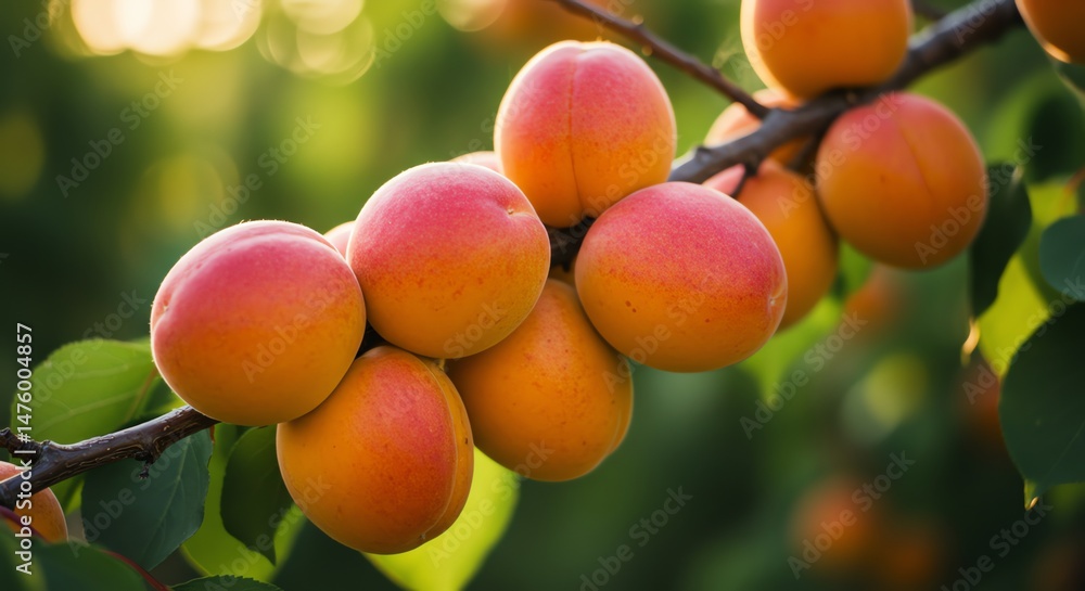 Ripe Apricot on Branch Ripe Apricot on Branch
