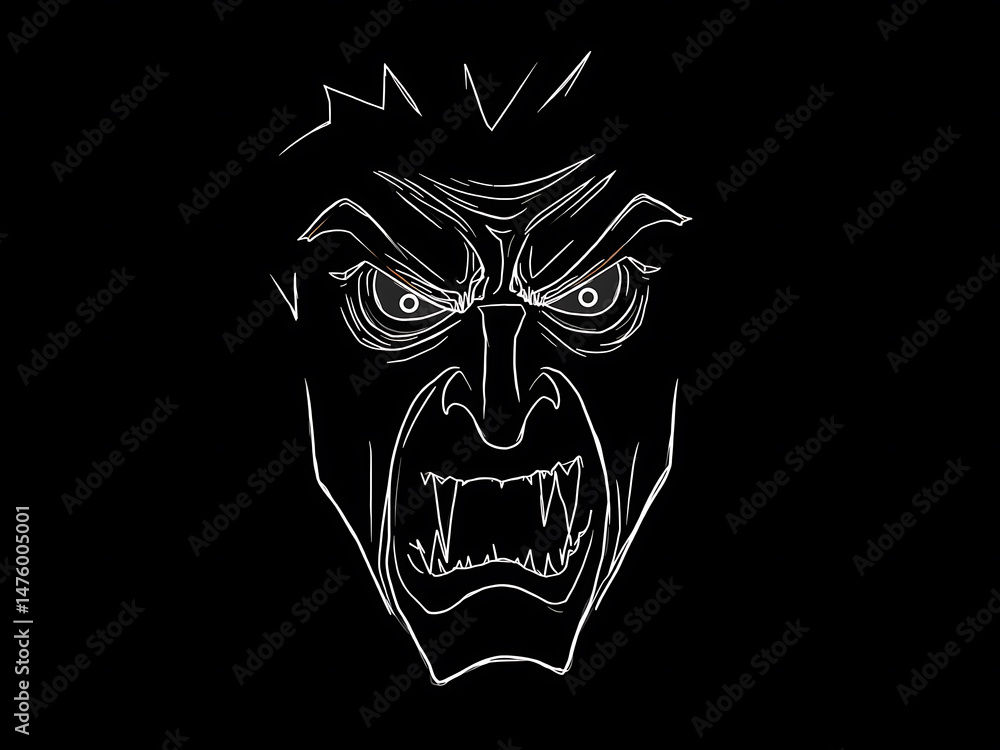 Fototapeta premium Anger Line Sketch