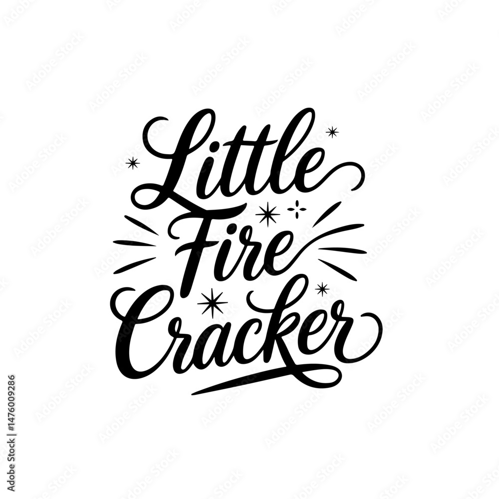 Little Fire Cracker. 4th July Vector Design Isolated on White Background Little Fire Cracker. 4th July Vector Design Isolated on White Background