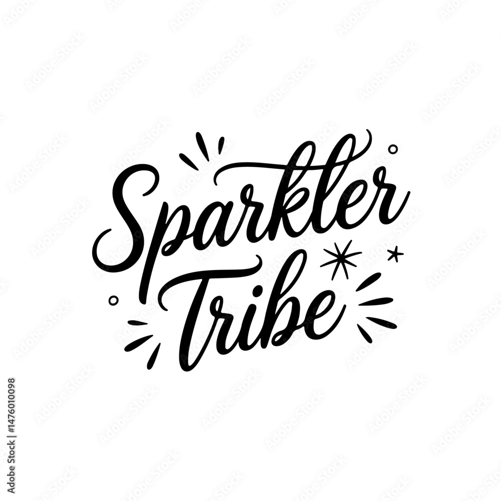 Sparkler Tribe. 4th July Vector Design Isolated on White Background Sparkler Tribe. 4th July Vector Design Isolated on White Background