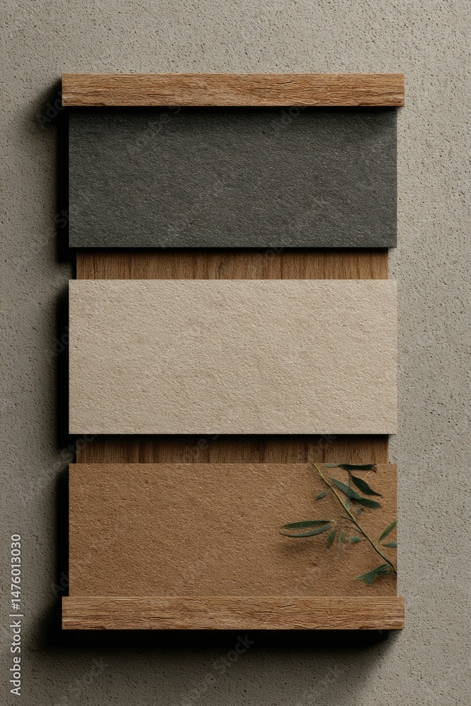 Fototapeta premium Earthy Tones: A Minimalist Tile Collection Display