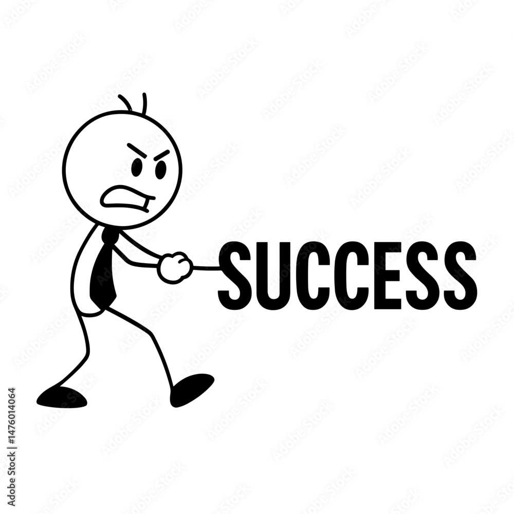 Pulling success toward self — symbol of persistence and will Pulling success toward self — symbol of persistence and will