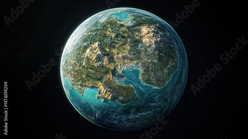 Fototapeta Naklejka Na Ścianę i Meble -  Detailed illustration of a fictional planet.
