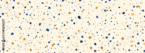 Beige Terrazzo seamless pattern. Repeating granite stone texture. Color Italian mosaic surface design for paving, floor tile swatch, decoration. Venetian marble background concept. Vector