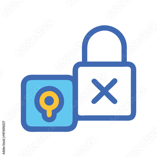 Open and locked padlock icon security and access concept