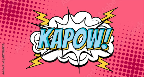 Kapow explosion on pink background