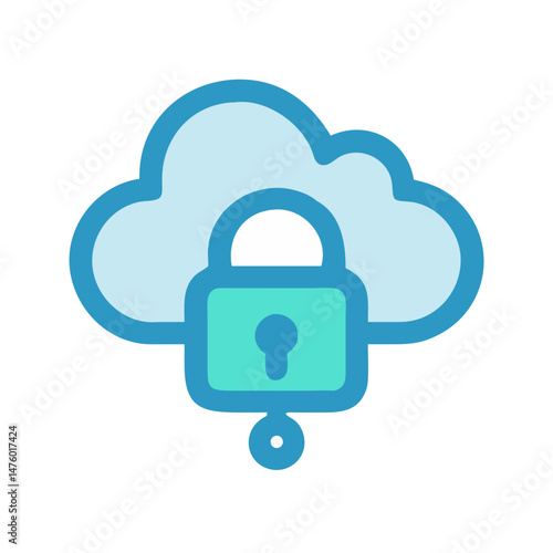 Cloud security icon depicting data protection with safe access