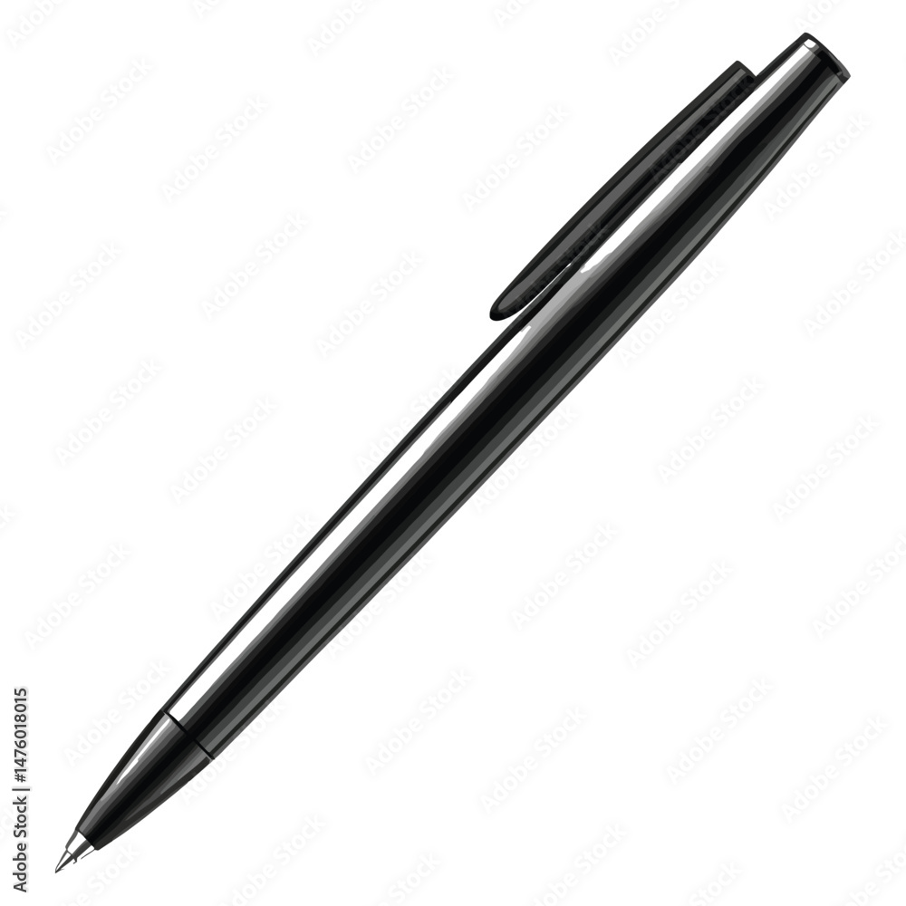 Black pen isolated on white background. Vector illustration. Eps 10. Black pen isolated on white background. Vector illustration. Eps 10.