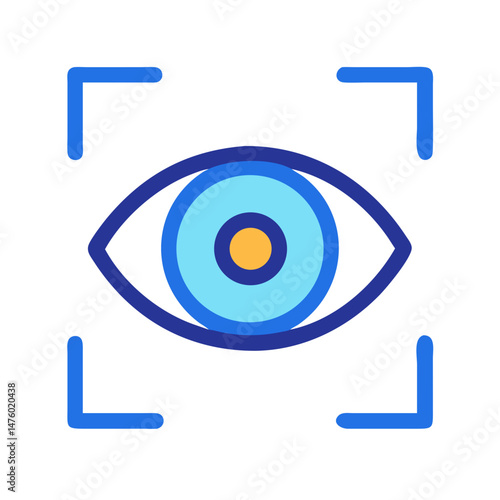 Digital eye scan for security, biometric authentication graphic
