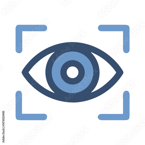 Digital eye icon graphic in a blue color scheme
