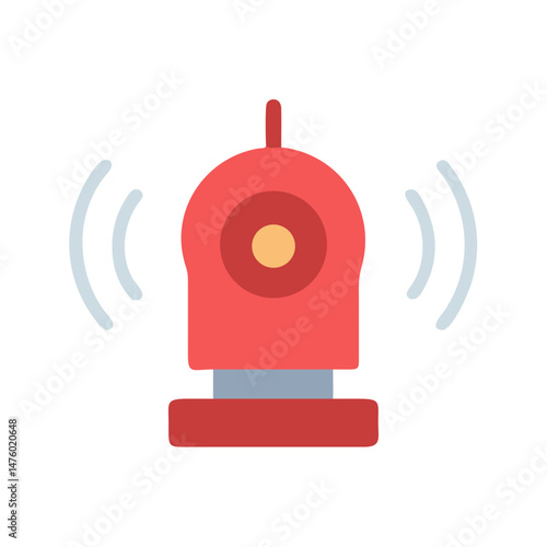 Alert indicator graphic with signal waves on black background