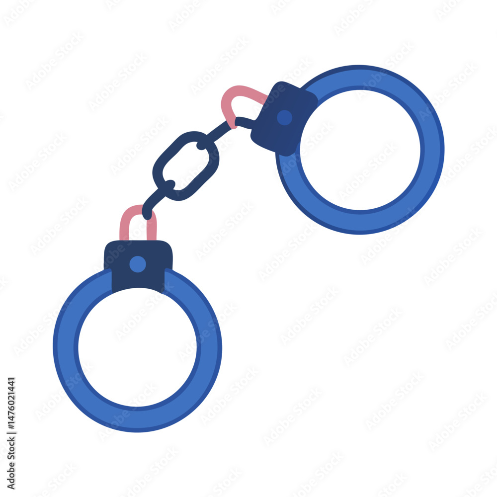 Stylized blue and pink handcuffs on a black background Stylized blue and pink handcuffs on a black background