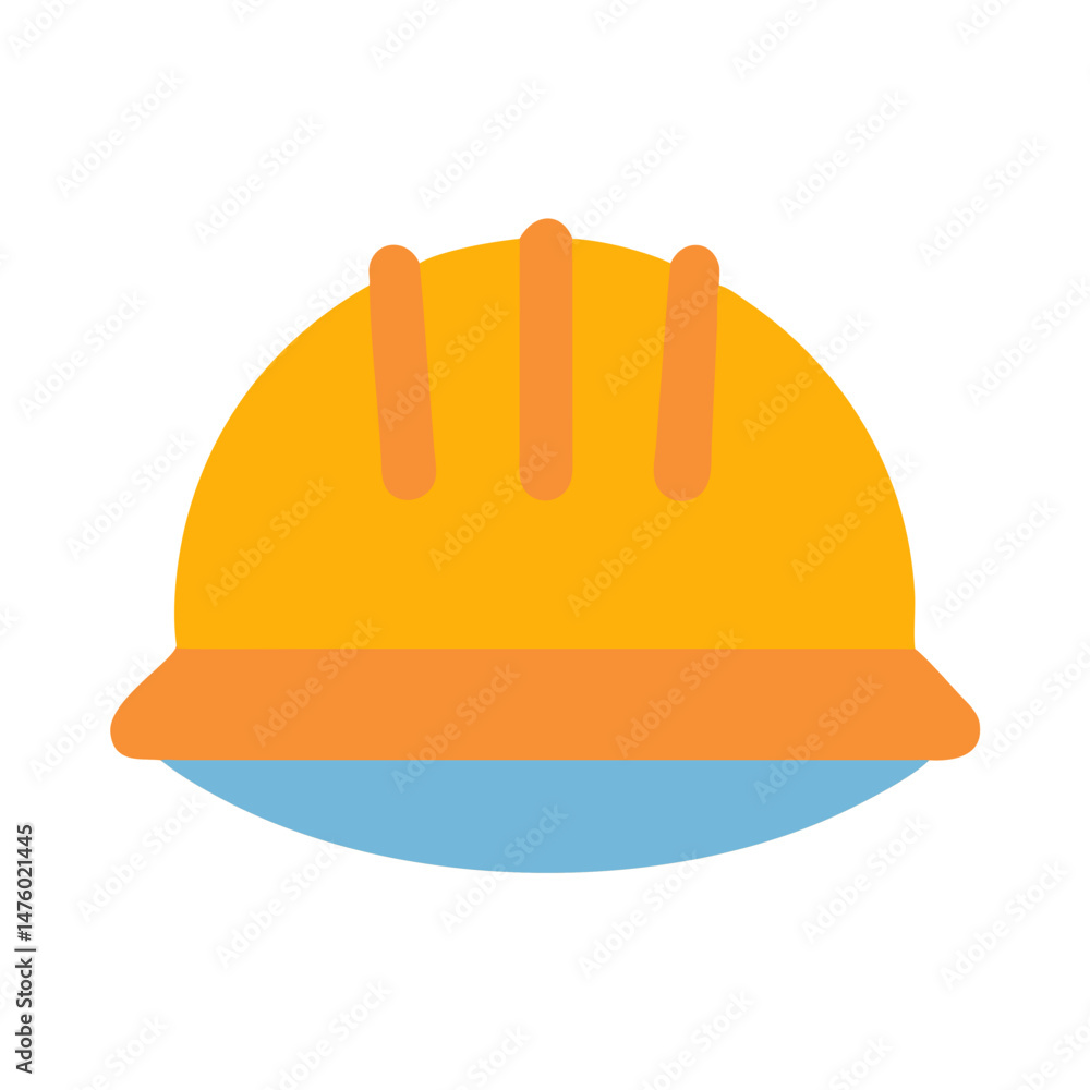 Safety hard hat icon in flat design style Safety hard hat icon in flat design style