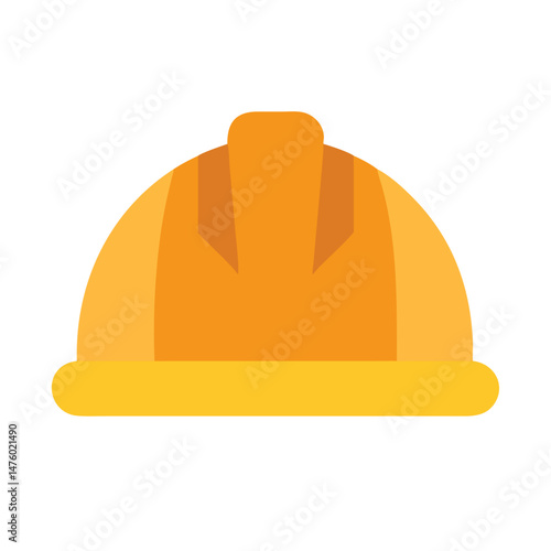 Isolated construction helmet illustration on black background flat style