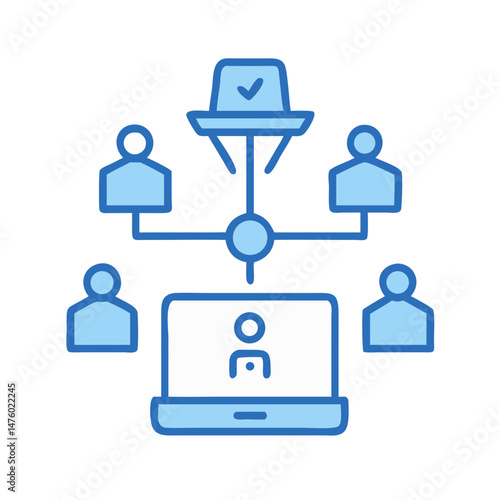 Remote team work connection via network for global business