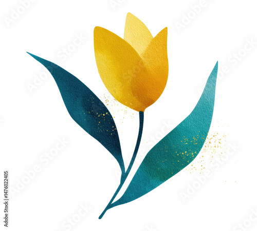 yellow flower isolated on white background