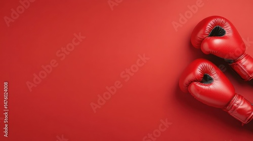 Red boxing gloves on a red background (1)