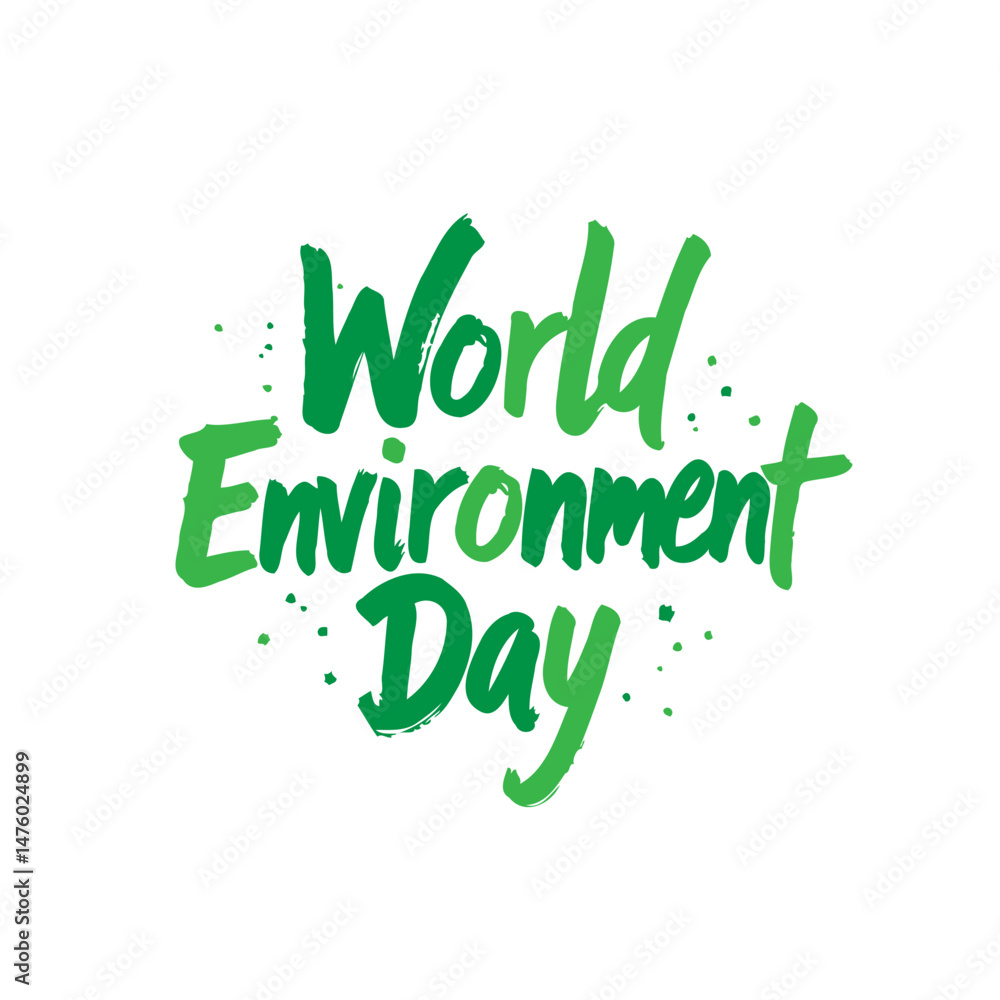 Fototapeta premium Inspiring World Environment Day Graphic with Brushstroke Text Design Element