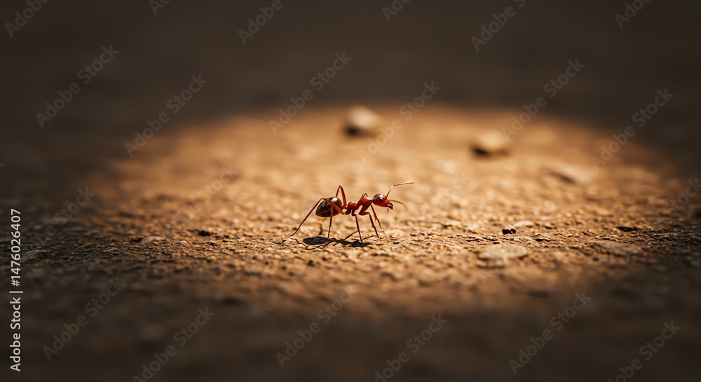Obraz premium Red Ant on Ground