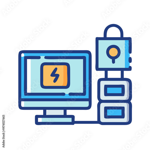 Secured server connection and data access on computer