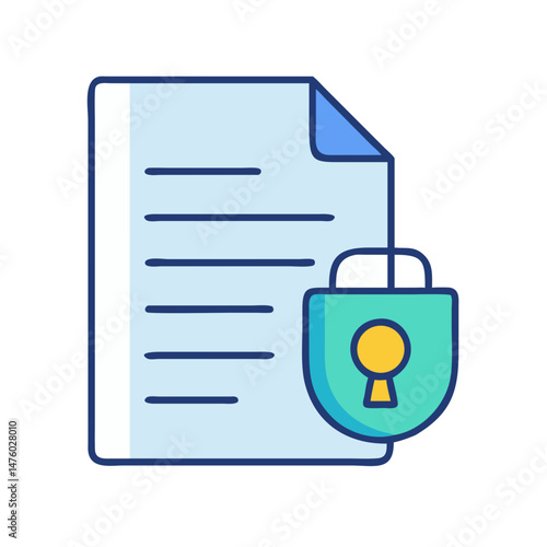 Secure Document: File protection concept with padlock illustration
