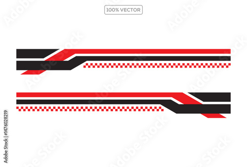 Side car body vector stripes decal. Vehicle vector decal stripes for the both parts. vector element