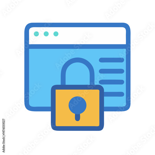 Secure website vector illustration with padlock for data protection