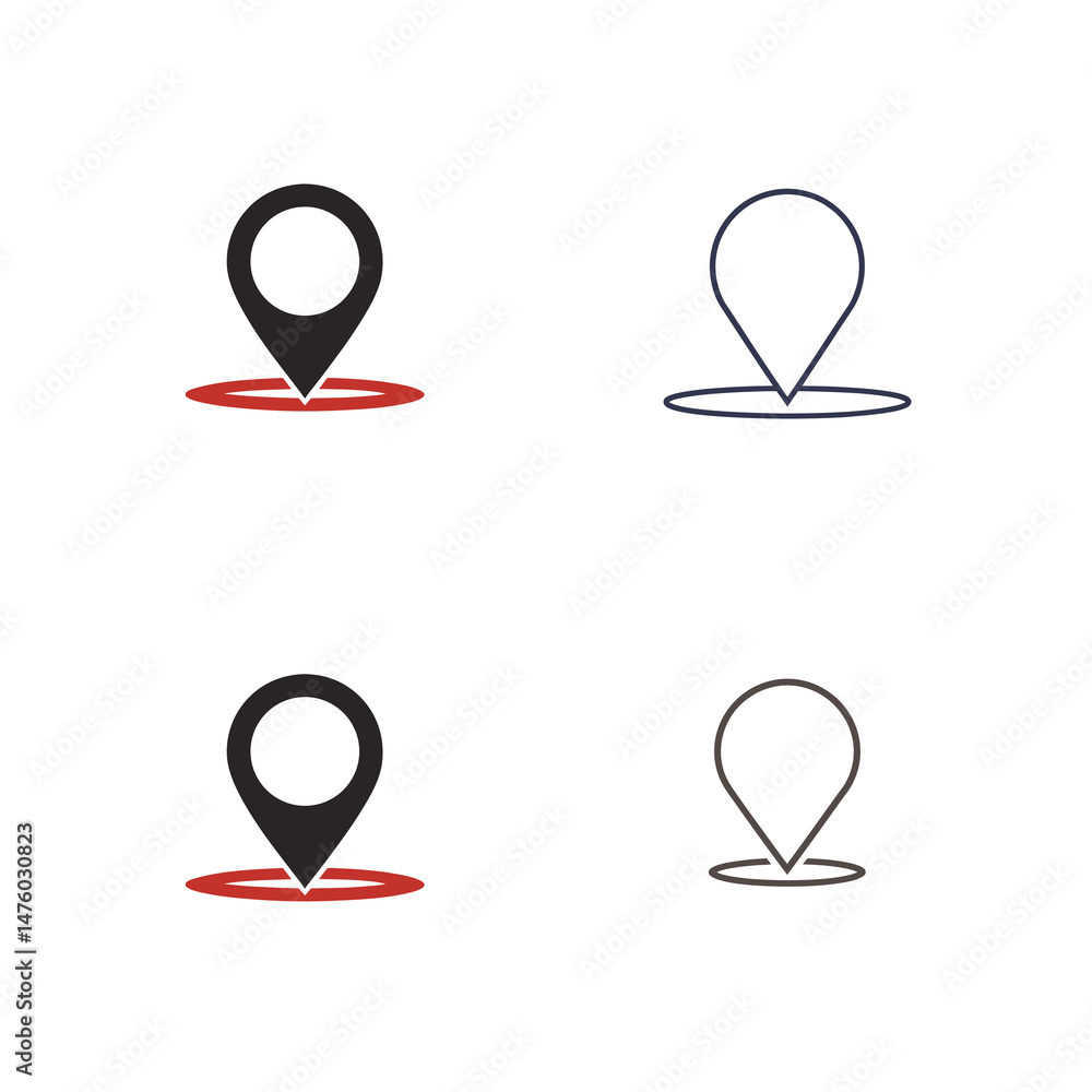 set of icons for location set of icons for location