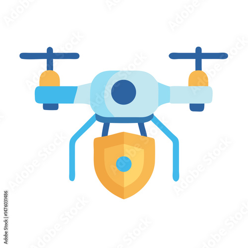 Drone with shield emblem for security and privacy