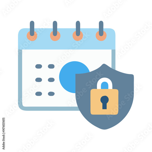 Data protection appointment on calendar schedule security concept vector