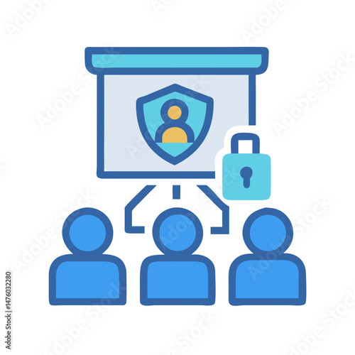 Data privacy meeting for protection and security illustration