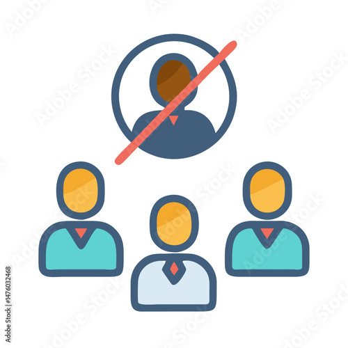 Abstract Illustration of Staff Reduction and Dismissal Concept