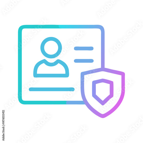 Protected user data identity card icon vector illustration