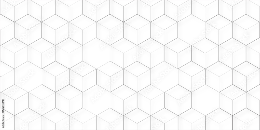Fototapeta premium Triangle Low Poly White Gray Gradient Color colored design. Abstract black square line hexagons seamless vector seamless rhombus pattern design. 