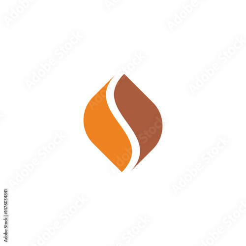 letter s smoke coffee bean brown logo vector