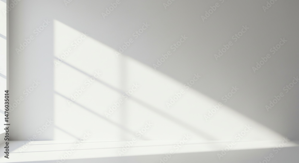 Obraz premium White Wall with Sunlight
