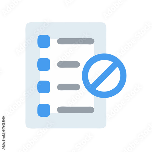 Restricted document flat icon: Prohibition of file access