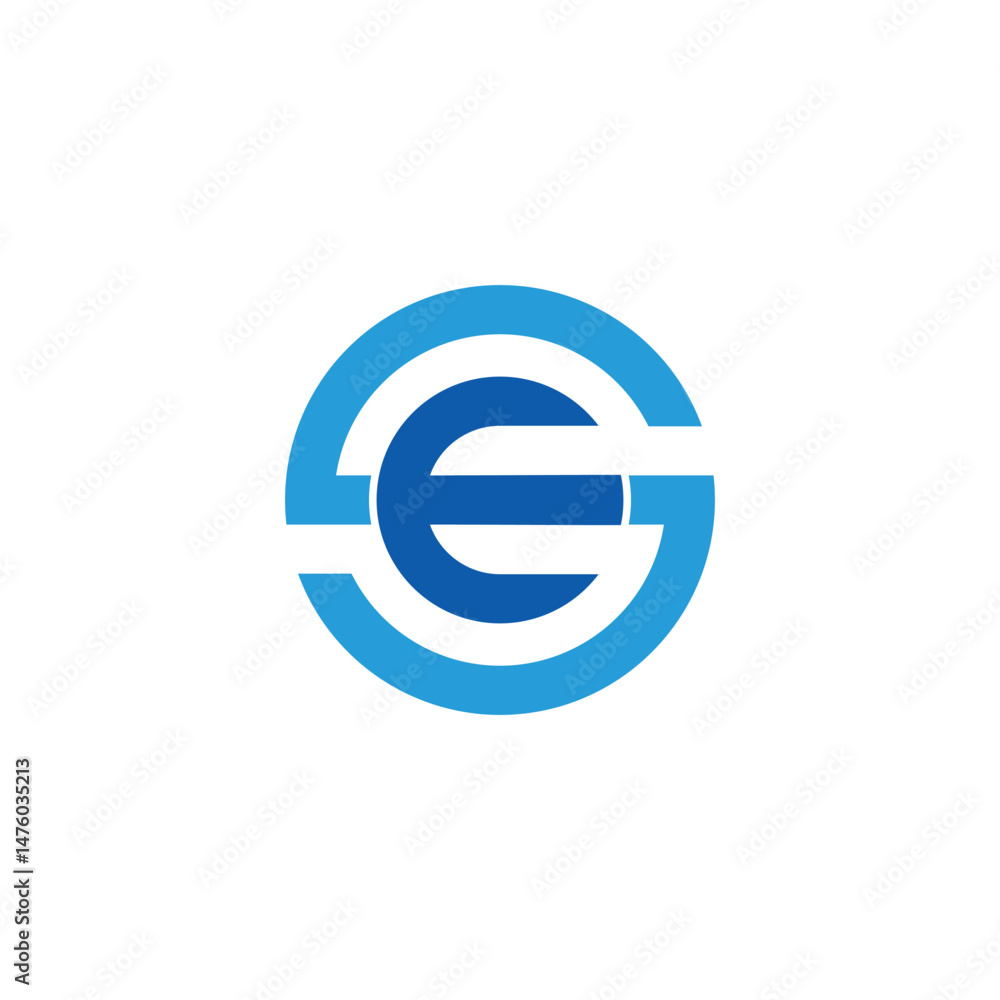 letters se round blue linear geometric logo vector letters se round blue linear geometric logo vector